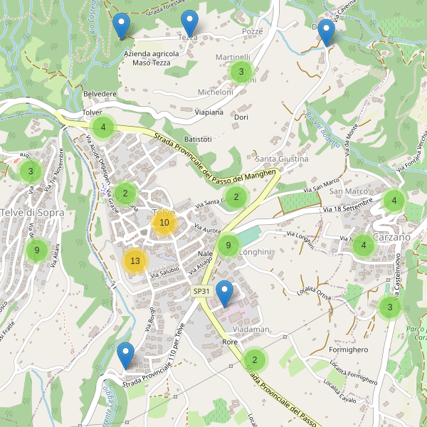 Thumbnail mappa parcheggi di Telve
