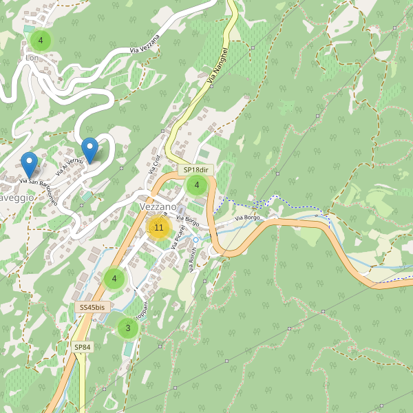 Thumbnail mappa parcheggi di Vezzano