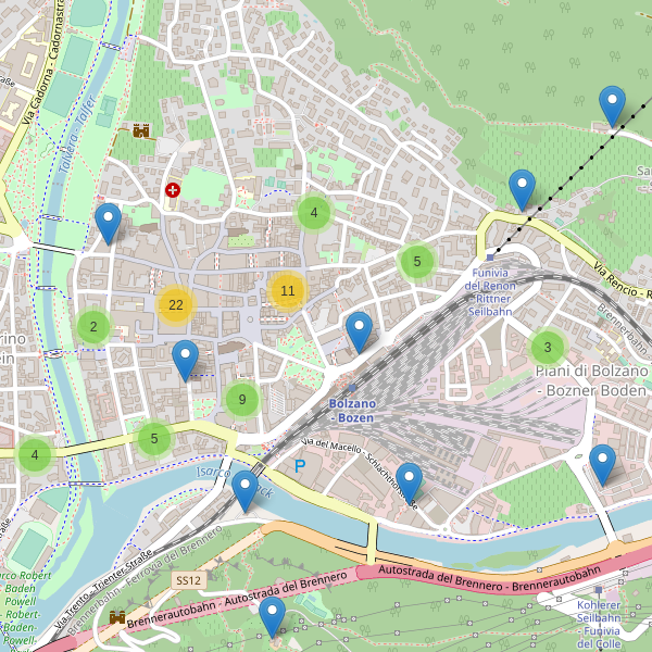 Thumbnail mappa ristoranti di Bolzano