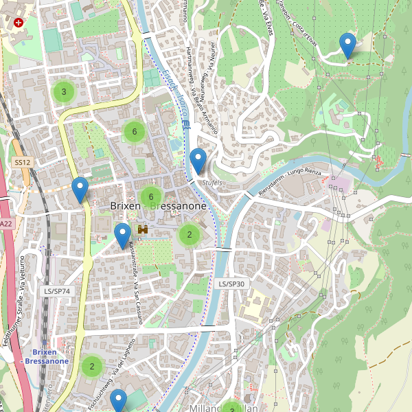 Thumbnail mappa ristoranti di Bressanone