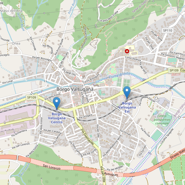 Thumbnail mappa stazioni di Borgo Valsugana