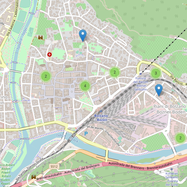 Thumbnail mappa supermercati di Bolzano
