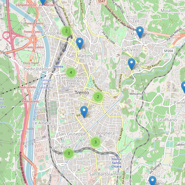 Thumbnail mappa supermercati di Trento