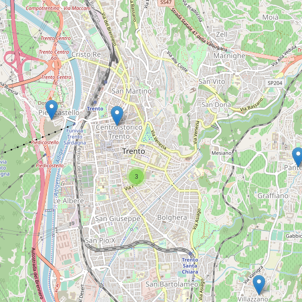 Thumbnail mappa teatri di Trento