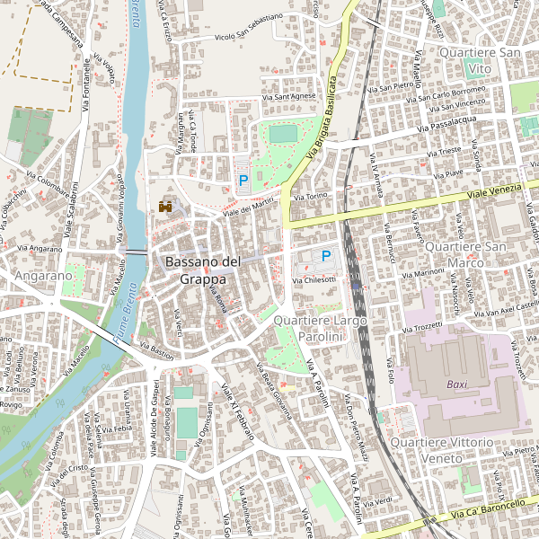 Thumbnail mappa palestre di Bassano del Grappa