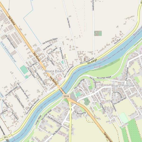 Thumbnail mappa stradale di Boara Pisani