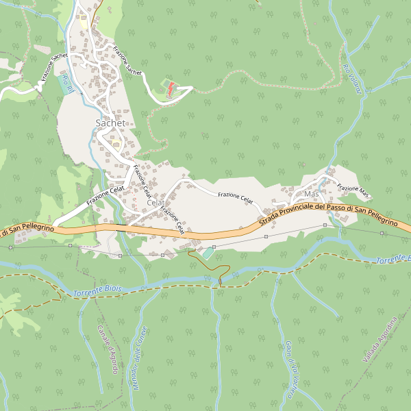 Thumbnail mappa stradale di Vallada Agordina