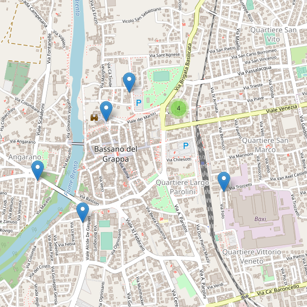 Thumbnail mappa hotel di Bassano del Grappa