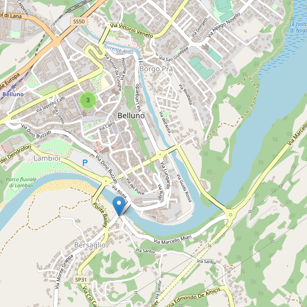 Thumbnail mappa hotel di Belluno