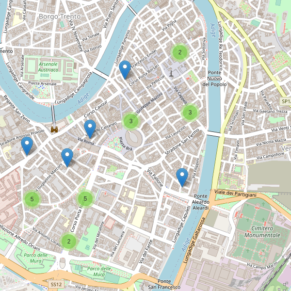 Thumbnail mappa hotel di Verona