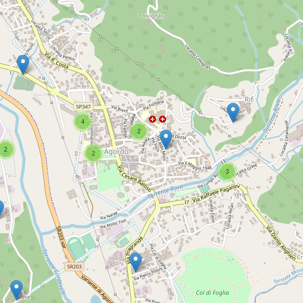 Thumbnail mappa parcheggi di Agordo