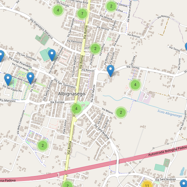 Thumbnail mappa parcheggi di Albignasego