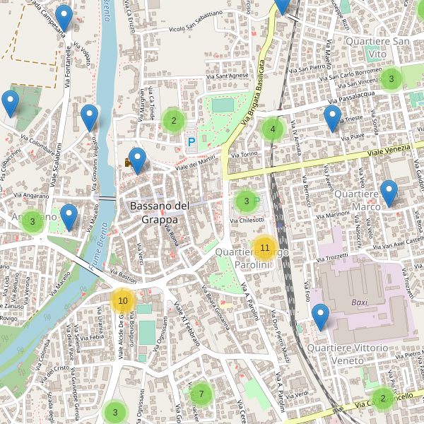 Thumbnail mappa parcheggi di Bassano del Grappa