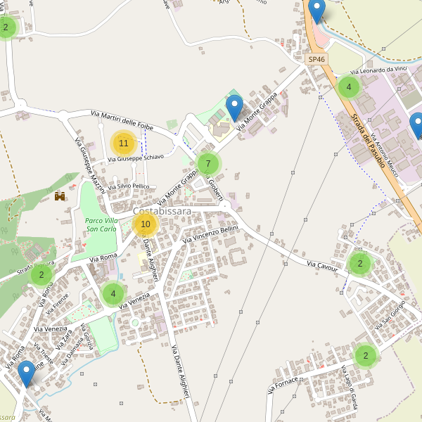 Thumbnail mappa parcheggi di Costabissara