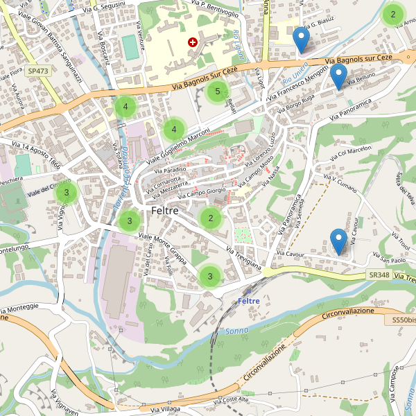 Thumbnail mappa parcheggi di Feltre