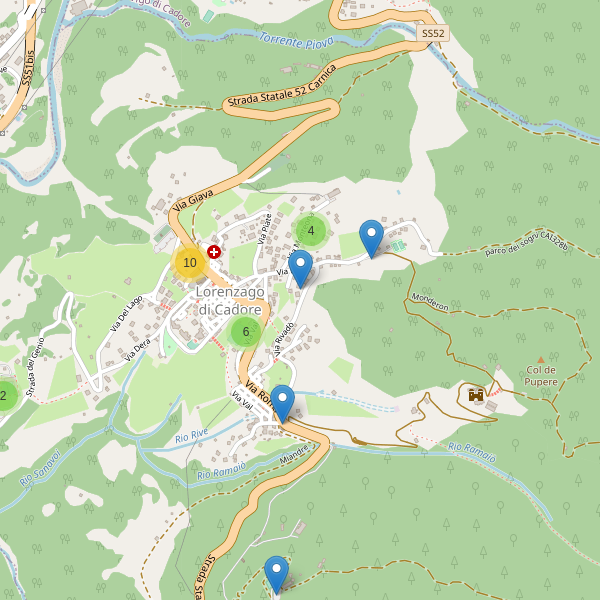 Thumbnail mappa parcheggi di Lorenzago di Cadore