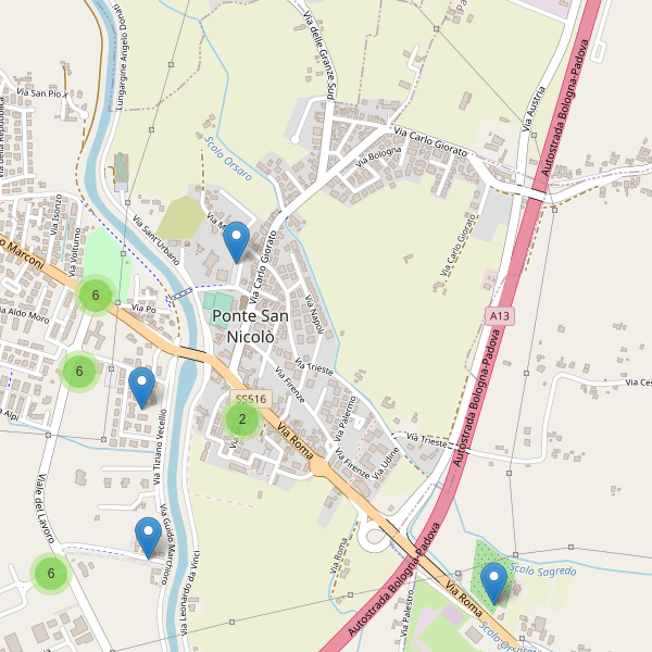Thumbnail mappa parcheggi di Ponte San Nicolò