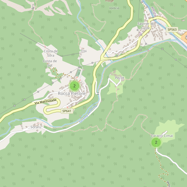 Thumbnail mappa parcheggi di Rocca Pietore