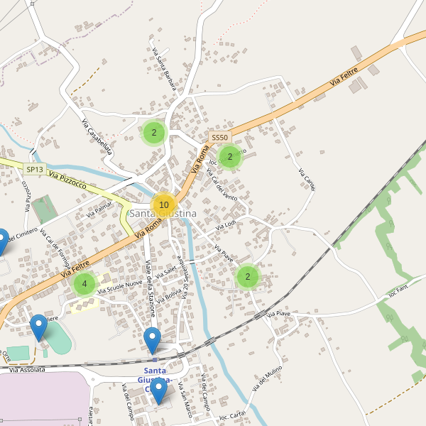 Thumbnail mappa parcheggi di Santa Giustina