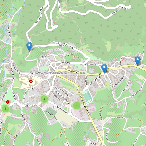 Thumbnail mappa parcheggi di Valdobbiadene