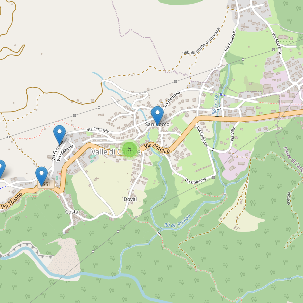 Thumbnail mappa parcheggi di Valle di Cadore