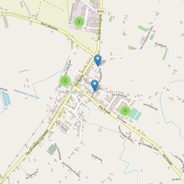 Thumbnail mappa parcheggi di Villa Estense