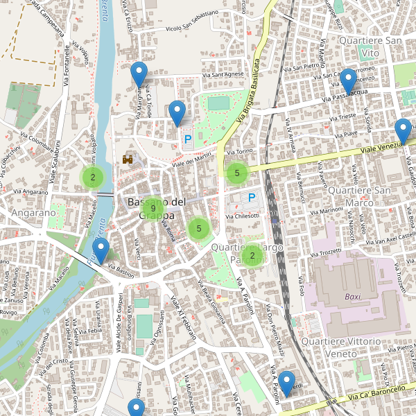 Thumbnail mappa ristoranti di Bassano del Grappa