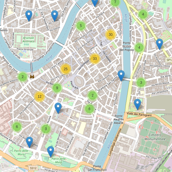 Thumbnail mappa ristoranti di Verona
