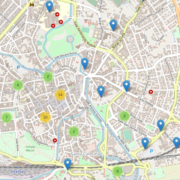 Thumbnail mappa ristoranti di Vicenza