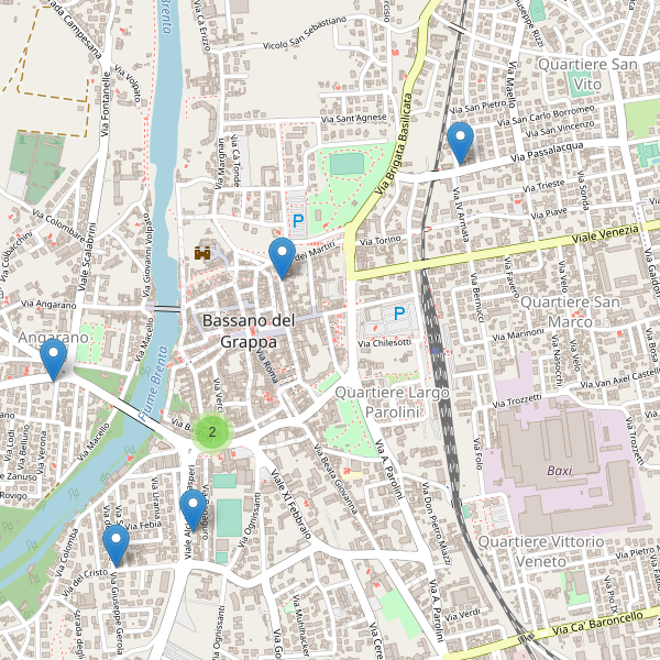 Thumbnail mappa supermercati di Bassano del Grappa