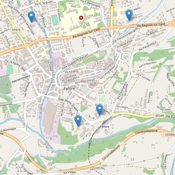 Thumbnail mappa supermercati di Feltre
