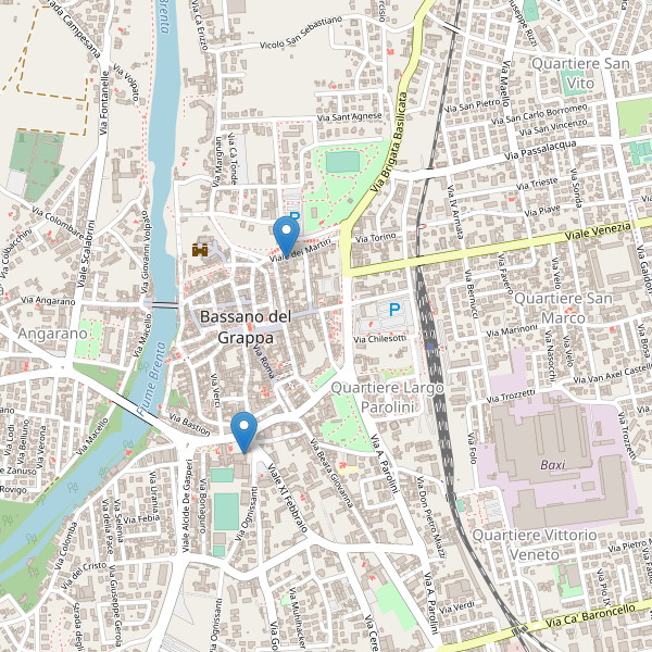 Thumbnail mappa teatri di Bassano del Grappa
