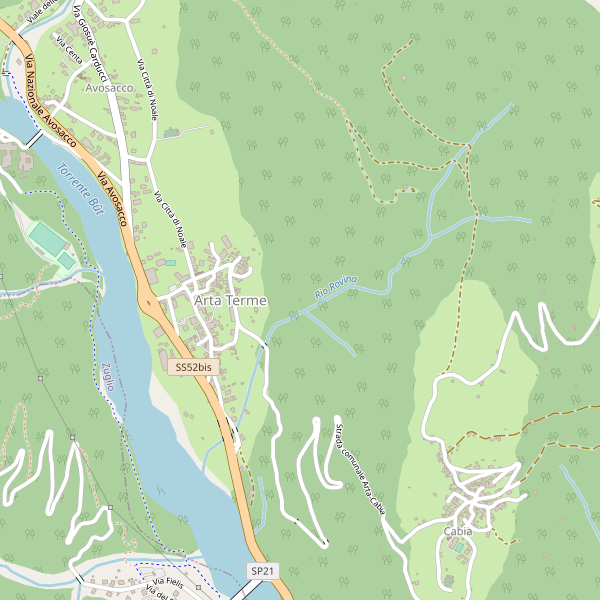 Thumbnail mappa stradale di Arta Terme
