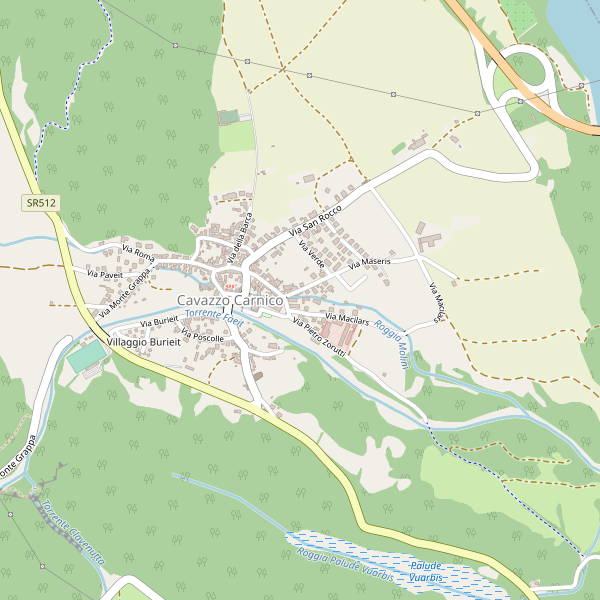 Thumbnail mappa stradale di Cavazzo Carnico