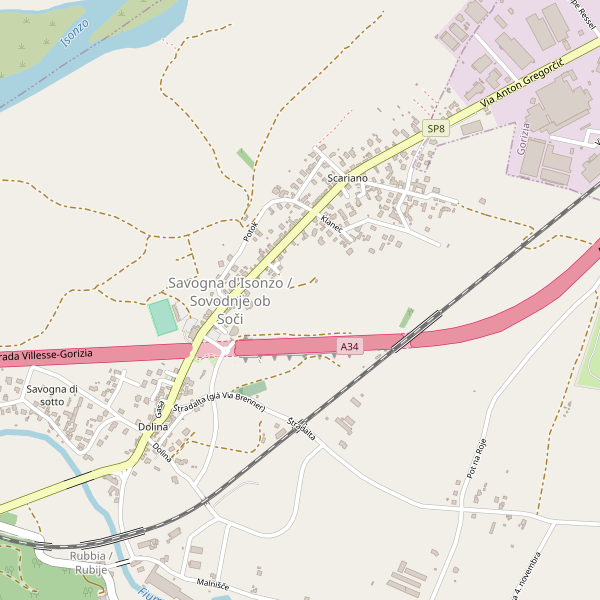 Thumbnail mappa stradale di Savogna d'Isonzo