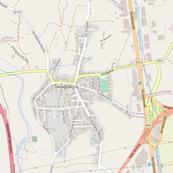 Thumbnail mappa stradale di Tavagnacco