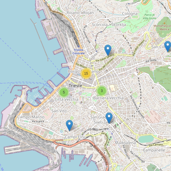 Thumbnail mappa hotel di Trieste