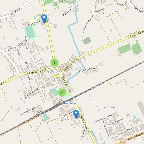 Thumbnail mappa parcheggi di Basiliano