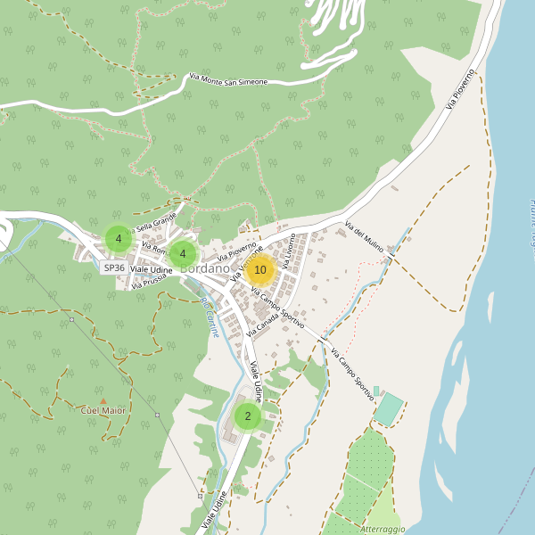 Thumbnail mappa parcheggi di Bordano