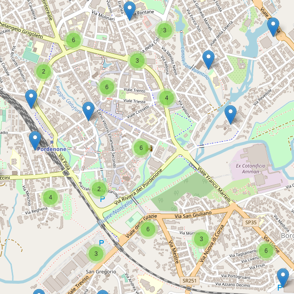 Thumbnail mappa parcheggi di Pordenone