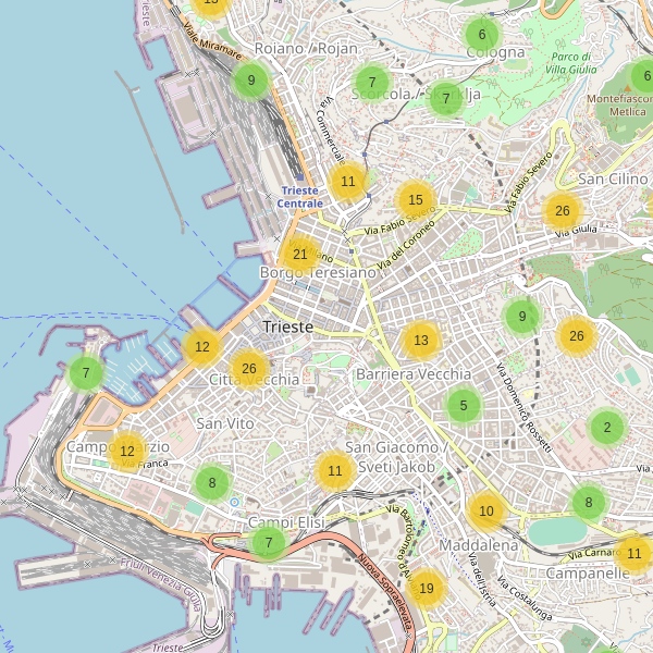 Thumbnail mappa parcheggi di Trieste