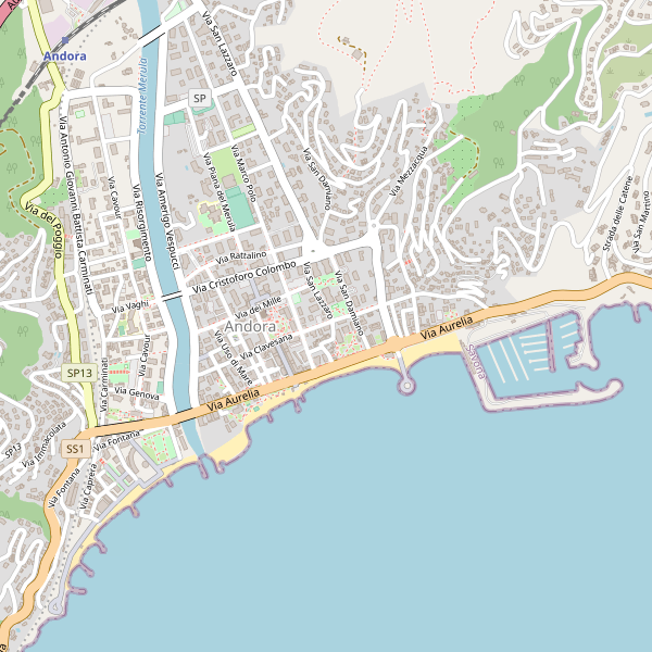 Thumbnail mappa stradale di Andora