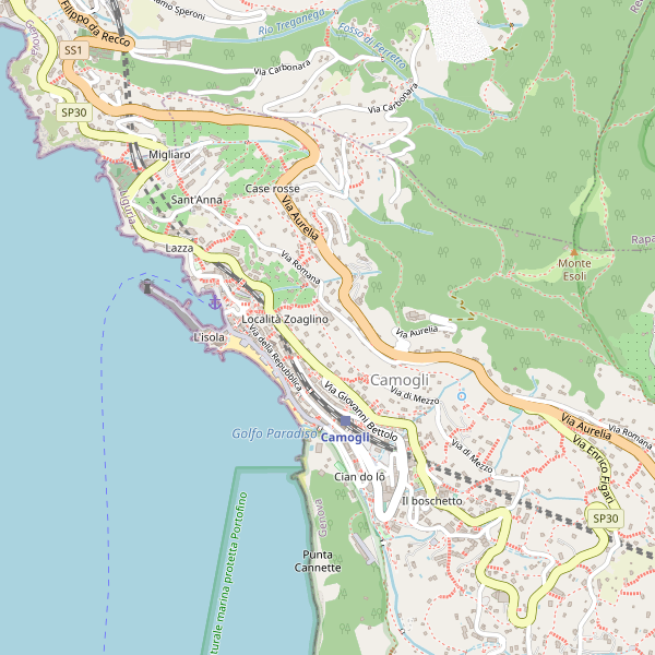 Thumbnail mappa stradale di Camogli