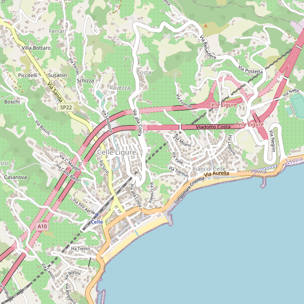 Thumbnail mappa stradale di Celle Ligure