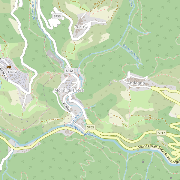 Thumbnail mappa stradale di Molini di Triora