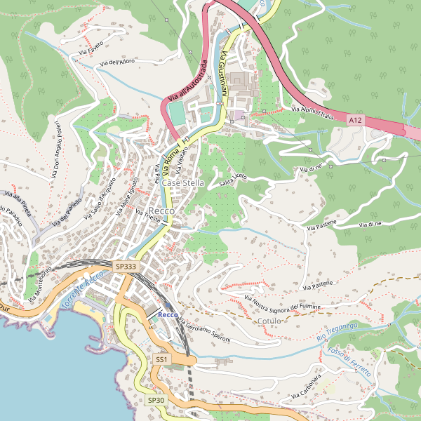 Thumbnail mappa stradale di Recco
