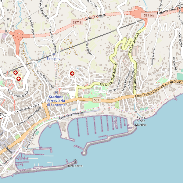 Thumbnail mappa stradale di Sanremo