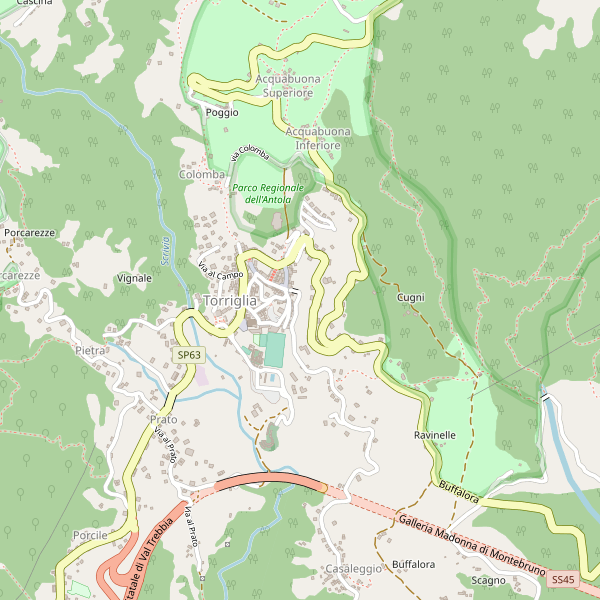 Thumbnail mappa stradale di Torriglia
