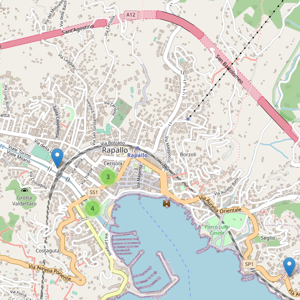 Thumbnail mappa bancomat di Rapallo