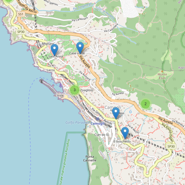 Thumbnail mappa chiese di Camogli